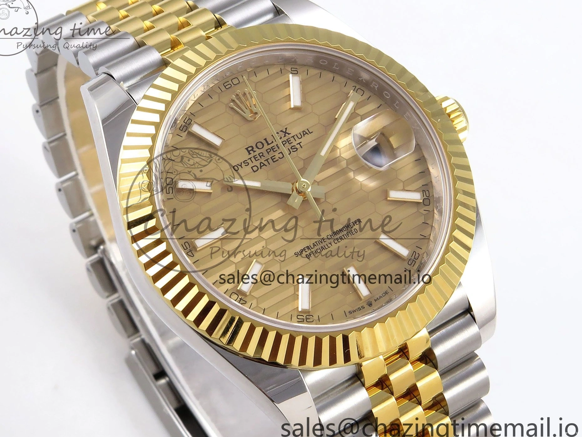 0105 Attractive DateJust 41 SS YG ARF 1:1 Best Edition 904L Steel YG Textured Stick Dial on Jubilee Bracelet SH3235 (Gain Weight) 1226